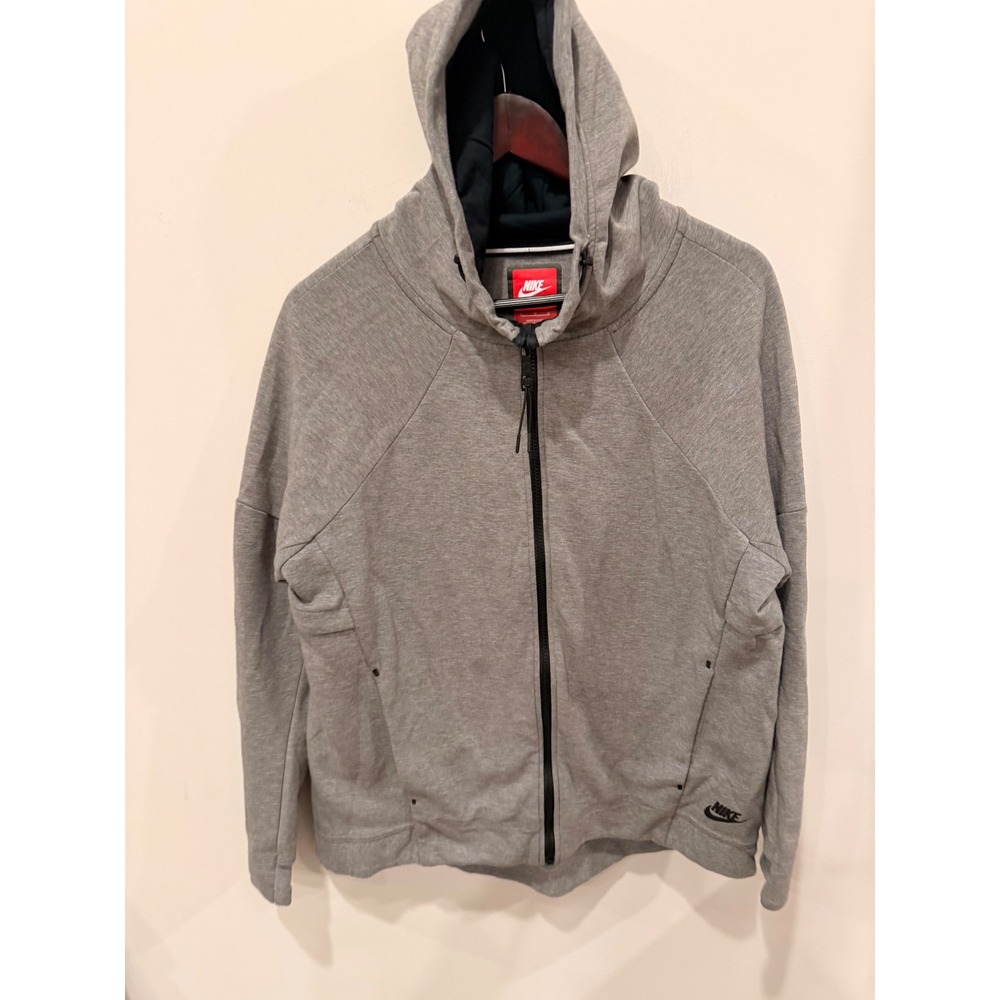 Nike Tech Fleece Full Zip Hoodie Gray Black Trim Large L